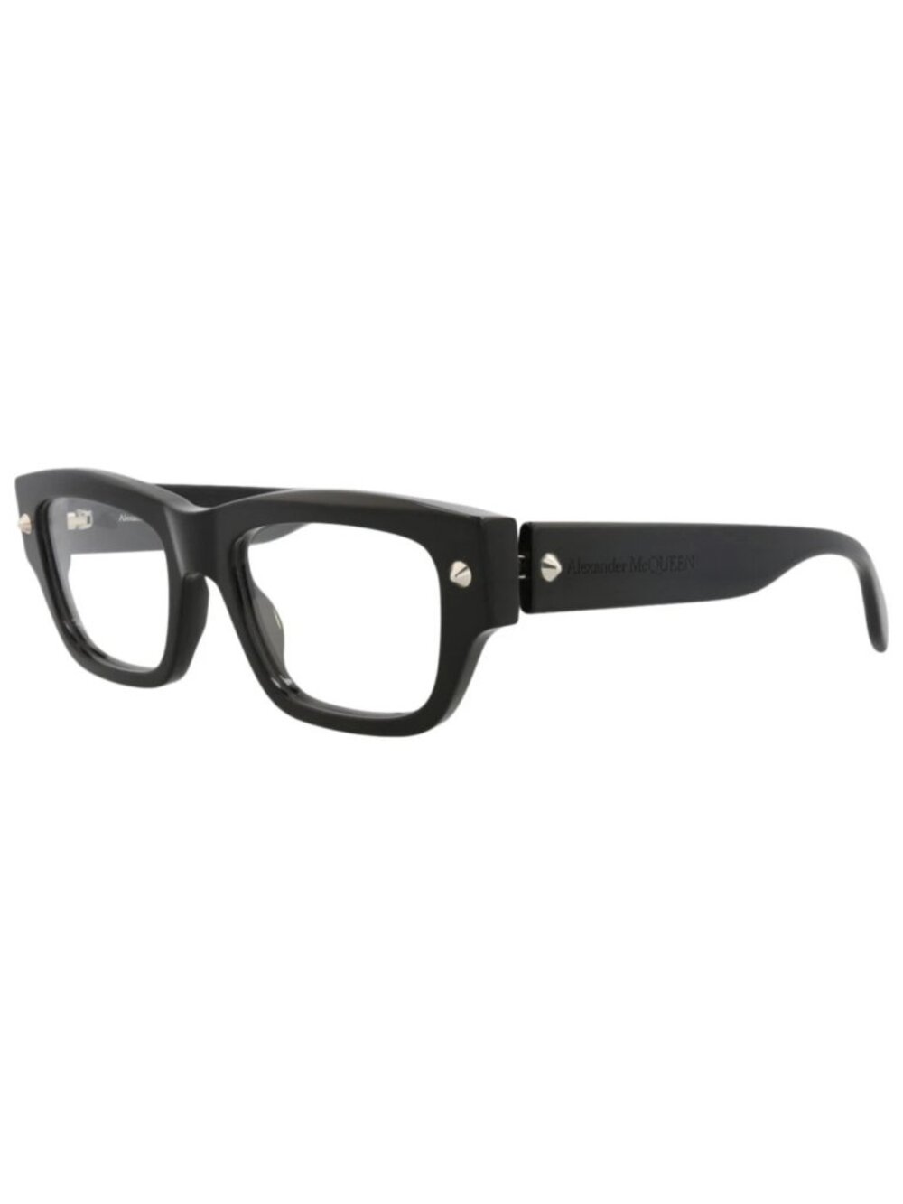New Alexander McQueen Women's Eyeglasses Square Rectangle Recycled Acetate Frame